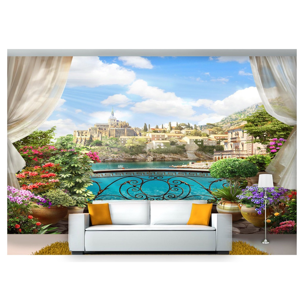 papel de parede Paisagem Digital varanda 3D 7,5m² DAH10