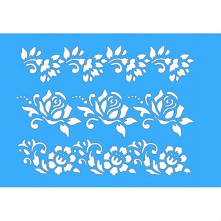 Stencil Flores Barras Kit 3 moldes vazados 27 cm cada em Oferta na Shopee