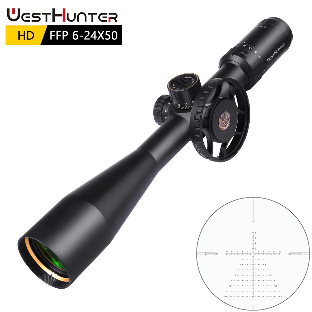 60x Scope Hunting Scope WestHunter HD GEN2 6-24x50 FFP Rifle Scope HD ...