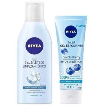 Nivea Leite De Limpeza 2 Em 1 - 200ml + Gel Esfoliante Facial - Arroz ...