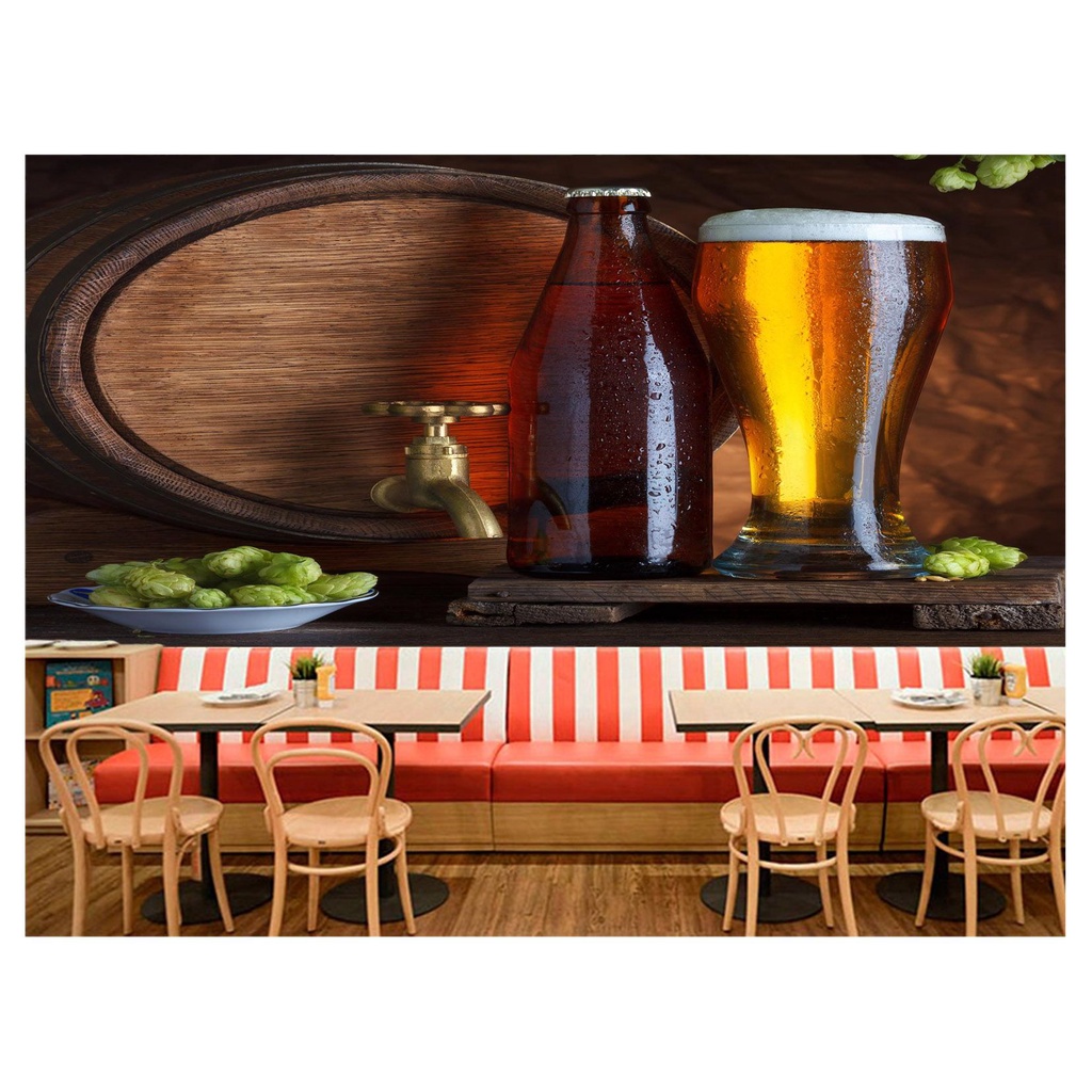 papel de parede Cerveja bebida barril cevada 10m² AL170