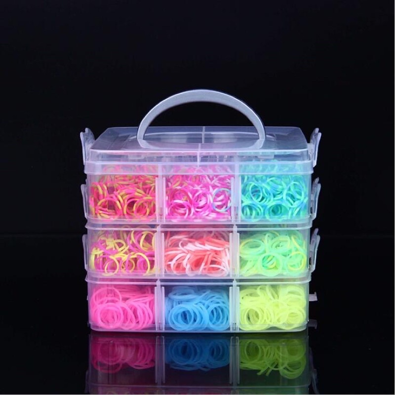 3000Elasticos Loom Bands Clips Pulseira Cores Sortidas