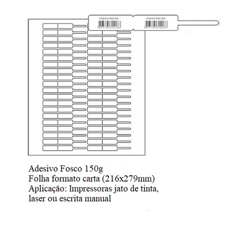 Ebf23 Etiqueta 80x10 Adesiva P/ Joia, Óculos