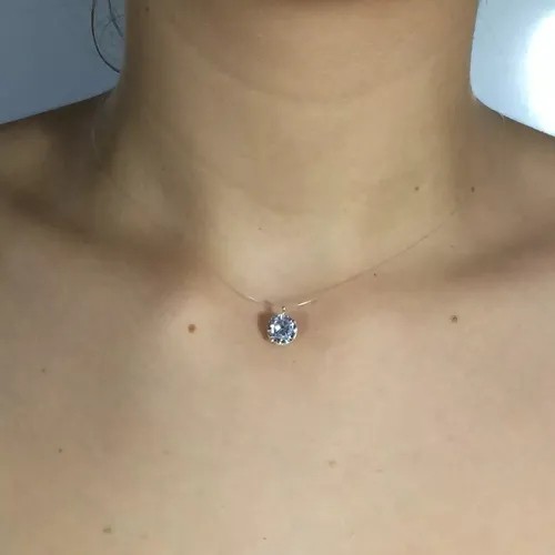 Colar gargantilha Ponto De Luz Fio De Nylon transparente pedrinha corrente feminino choker em Oferta na Shopee