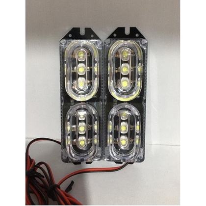 Kit Strobo Branco Led Cob Carro Moto Viatura Policia 2 Barras | Shopee ...