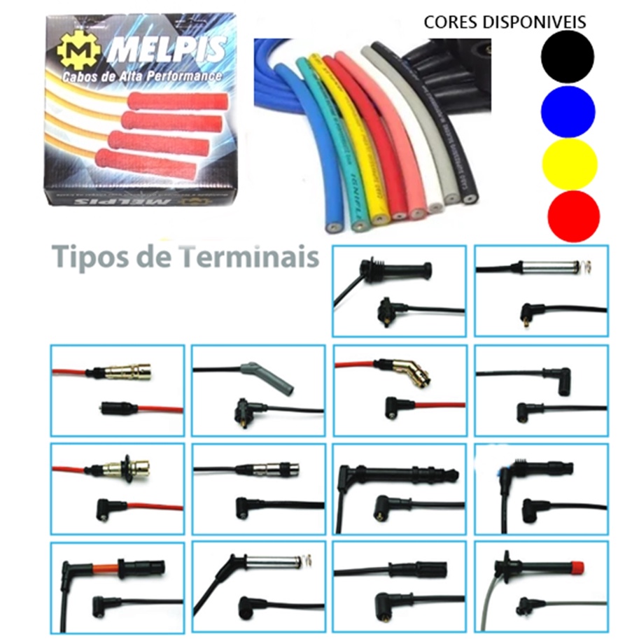 Cabo de vela VW Pointer e Logus 1.6 1.8 2.0 Cfi Efi - Ap 1995 A 1996 10mm siliconado - ST-V08