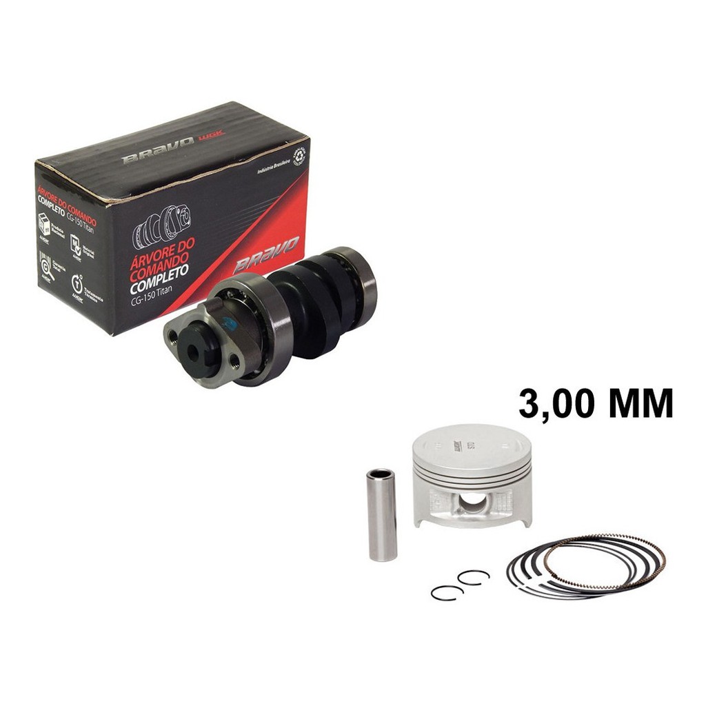 Comando De Valvulas Bravo Pistão 3mm Fan 125 2012 2013 2014