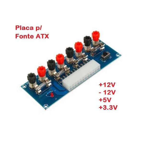 Placa Adaptadora Para Fonte Atx 24 Pinos. (transforme sua fonte Atx em uma Fonte De Bancada)