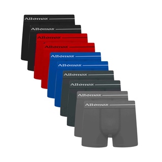 Kit 10 Cuecas Boxer Microfibra Lisa Sem Costura Altomax