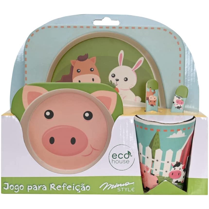 Kit Para Refeição 3 Peças em Fibra de Bambu  2190 em Oferta na Shopee