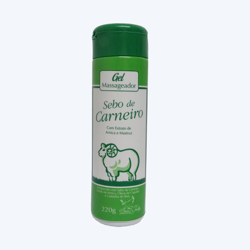 Gel Massageador Sebo de Carneiro com Extrato de Arnica e Mastruz (Pés, Pernas, Costas e Articulações) 220g - San Jully