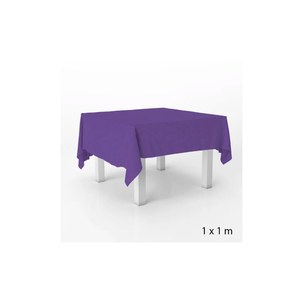 Toalha de Mesa em TNT - 1 x 1 metro - Roxo - 5 unidades