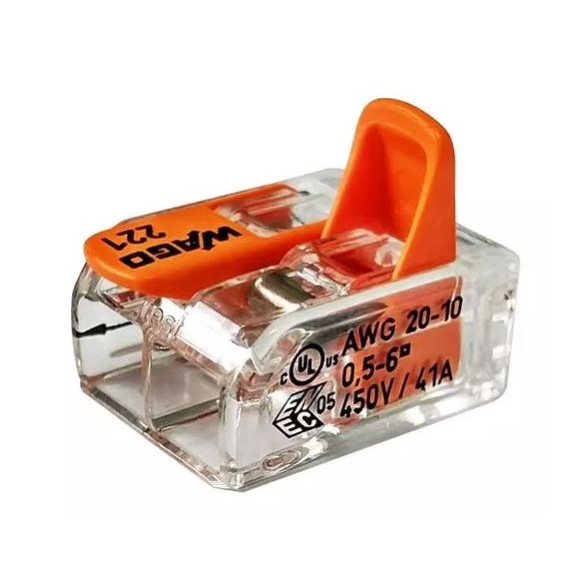 Conector Rapido Cage Clamp 2 Polos 0,50-6,0mm 450V Wago em Oferta na Shopee