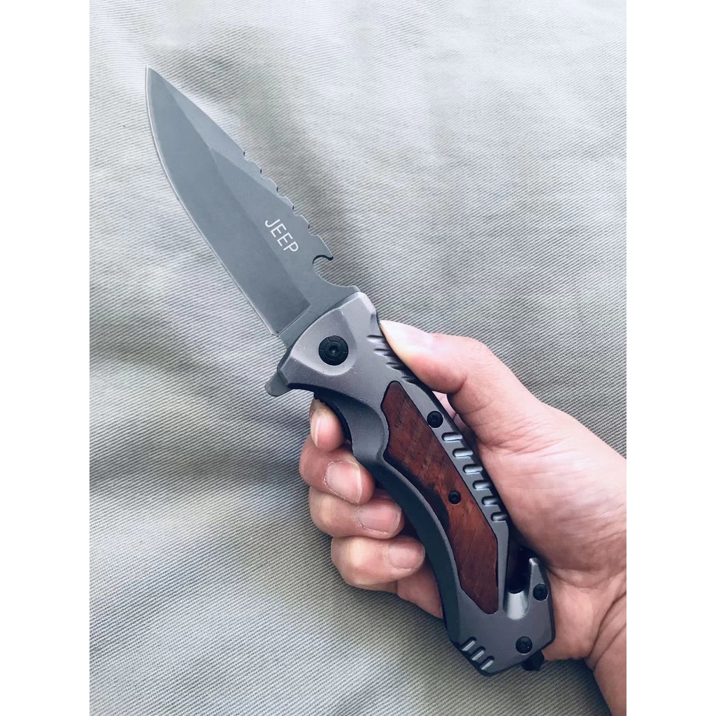 Canivete Madeira Pesca Semi Automatico Jeep Da169 em Oferta na Shopee