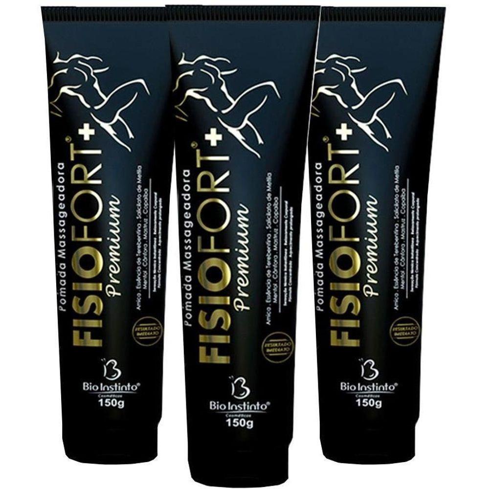 Kit Com 3 - Pomada Massageadora Fisiofort Premium 150g
