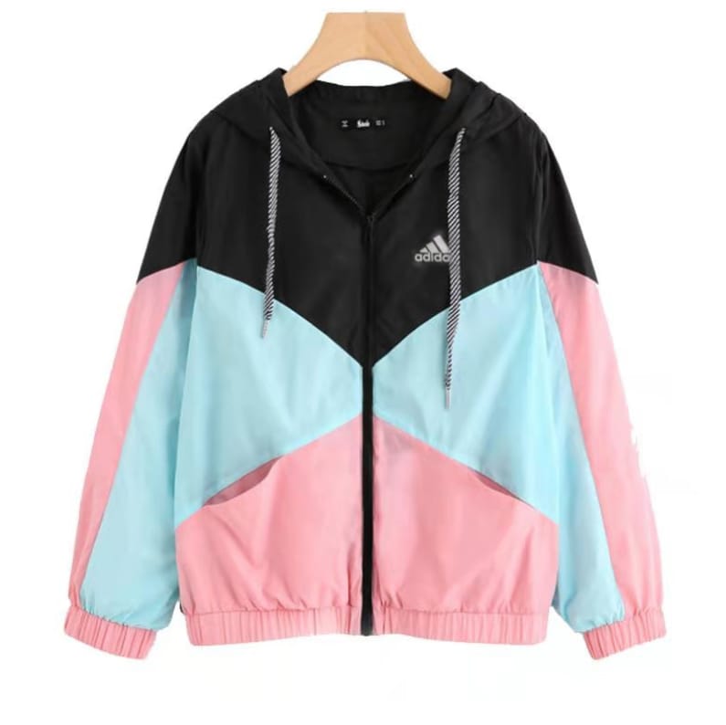 Jaqueta corta vento adidas feminina best sale rosa preta