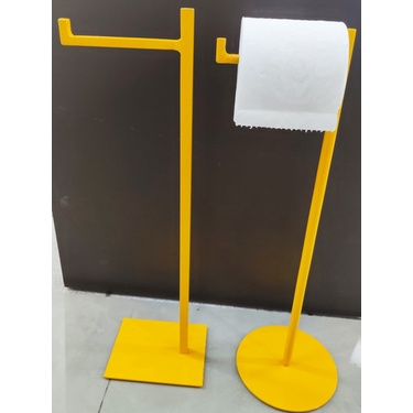 Papeleira Piso Porta Papel Higiênico Amarelo