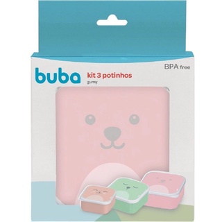 Kit 3 Potinhos Gumy Rosa 12603 - Buba em Oferta na Shopee