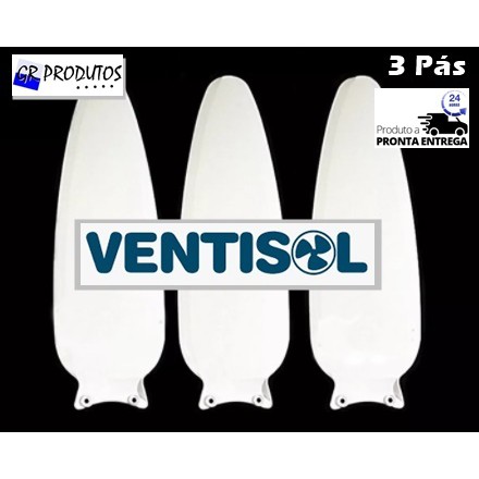 Hélice Teto Ventisol Universal Wind Branca C/3 Pás Original