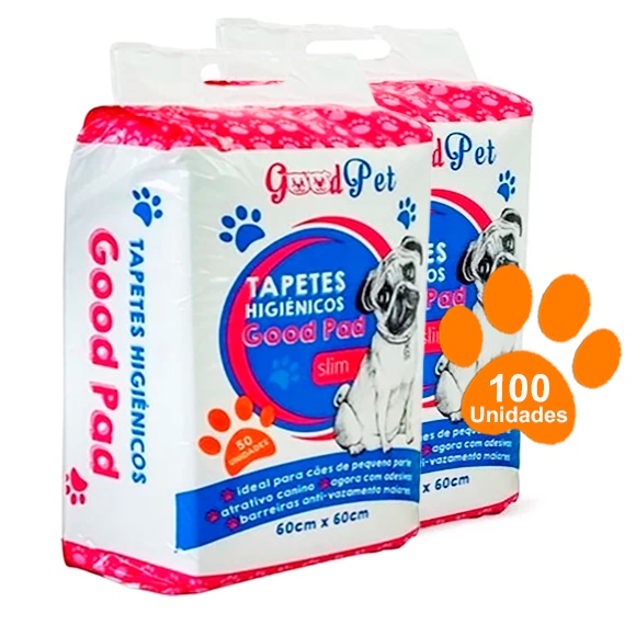 Tapetes Higiênico Para Cachorro 60x60 - Kit 100 Unidades