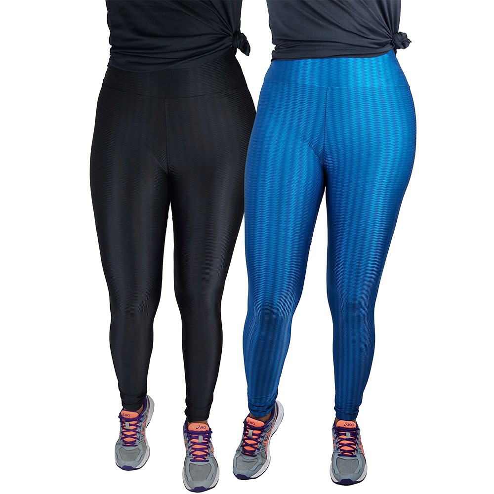Kit 2 Calças Legging Moda Fitiness Feminina Para Academia Malha Grossa Poliamida 3d