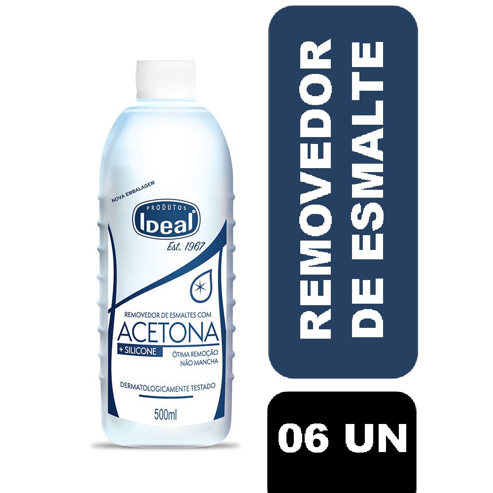 Removedor de Esmalte Ideal com Silicone 500ml (06 unidades) em Oferta na Shopee