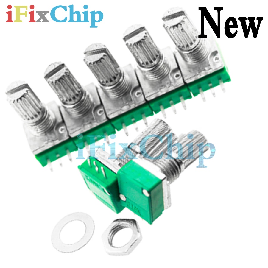 5 Peças RK097N 5K 10K 20K 50K 100K 500K B5K Com Um Interruptor De Áudio 3 Pinos Eixo 15mm Amplificador Potenciômetro De em Oferta na Shopee