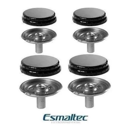 Kit Espalhador + Queimador Peças Fogão Esmaltec Veneza Ágata 4 bocas
