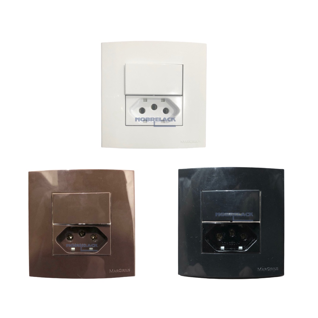 Tomada 10A e Interruptor Paralelo Three Way Para Embutir Móveis Granito Drywall Pedras Margirius