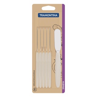 Kit 6 Espátulas para Manteiga Ipanema Inox Off White Tramontina