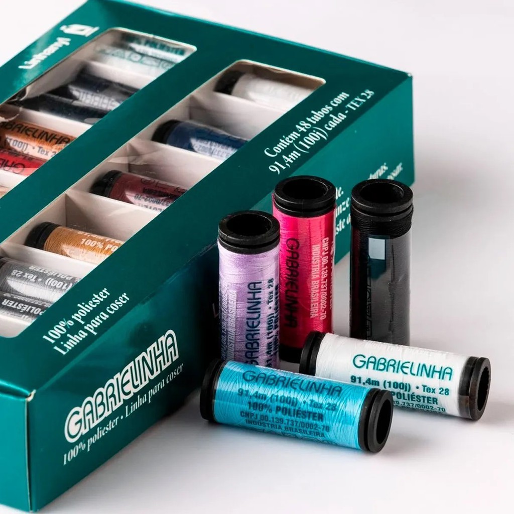 Linha Costura Gabrielinha * Estojo Sortimento 48tb C/ 100 jd (91,4m) em Oferta na Shopee