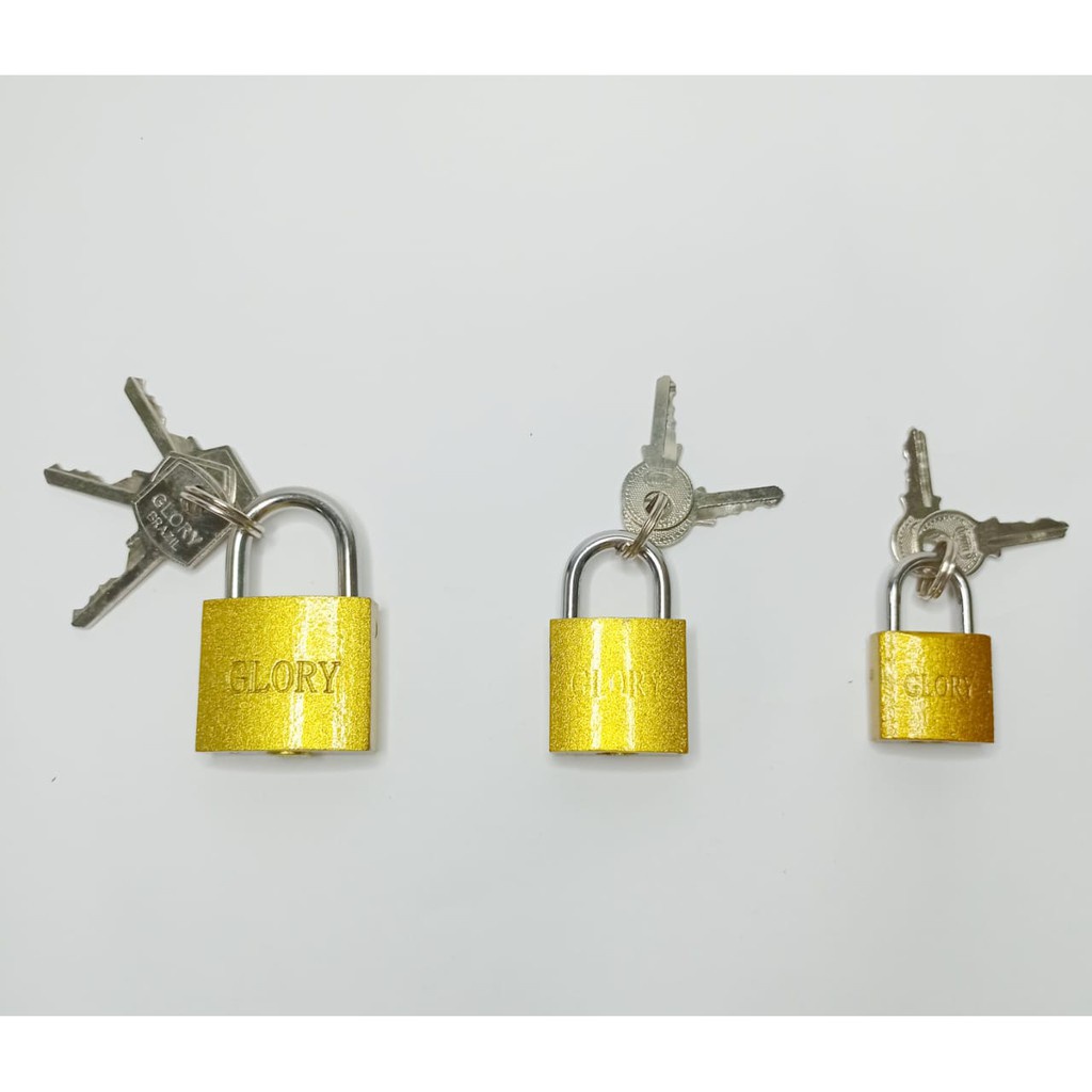 3 Pçs Cadeado pequeno(20mm); médio(25mm);grande(30mm)
