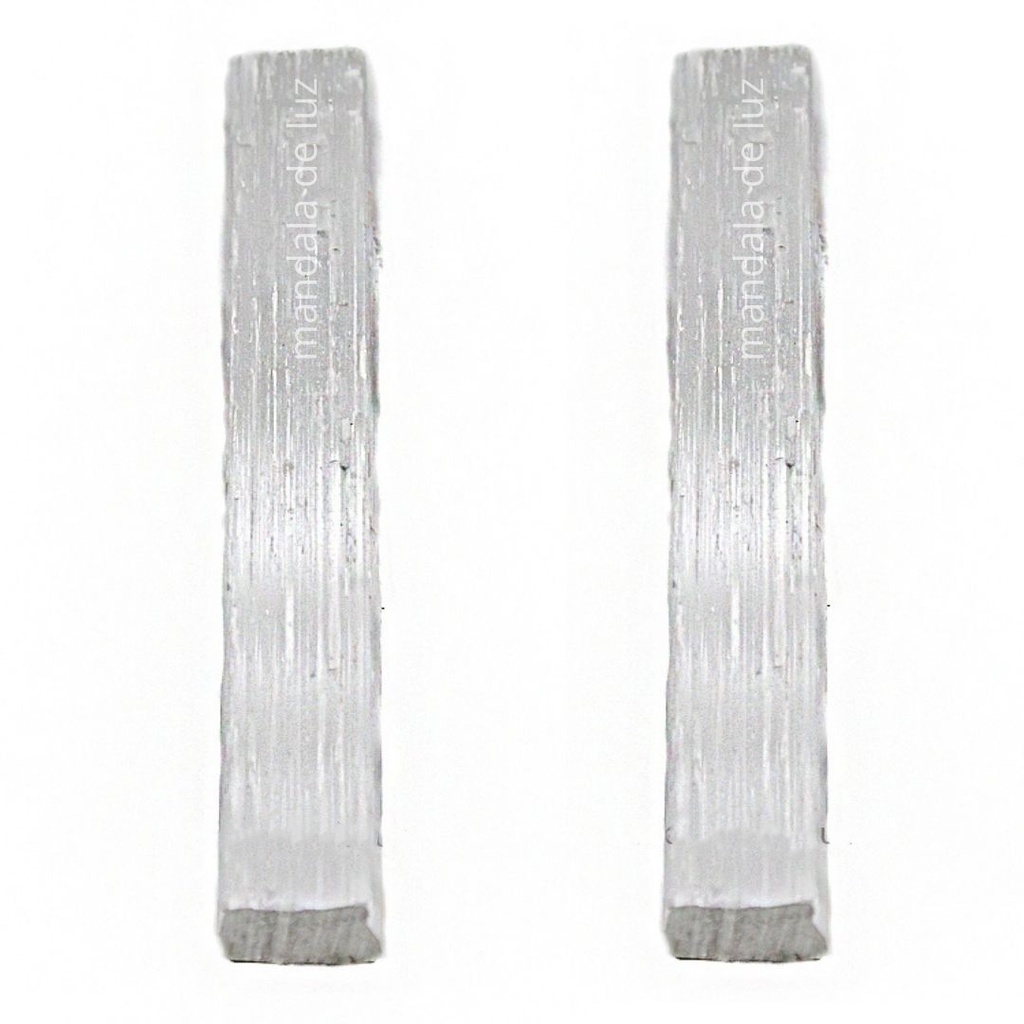 Kit 2 Bastões de Selenita Pedra Cristal Natural 10cm