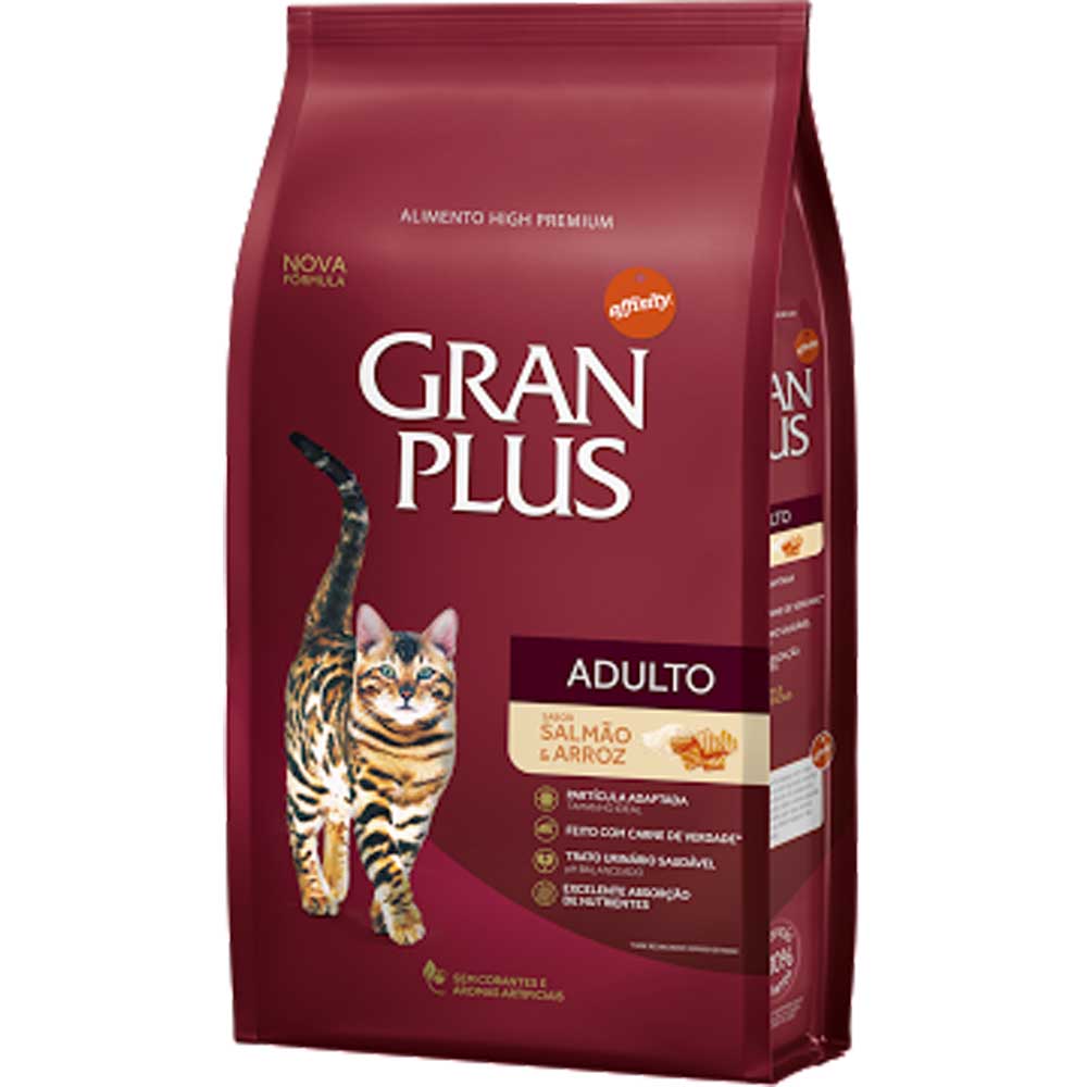 Ração Gran Plus Gatos Adultos Salmão e Arroz 10 kg - Pets