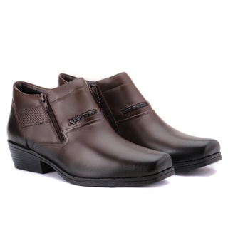 Bota Botina Social Masculina 100% Couro Legítimo Bico Quadrado Moderna Confortável