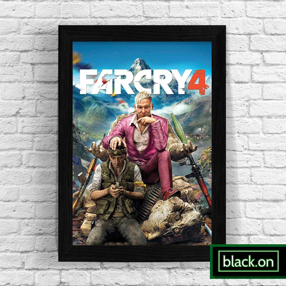 Quadro Com Moldura Poster Decorativo Far Cry 3 Vaas Primal Far Cry 4 Far Cry 5 A4 32x23cm #003