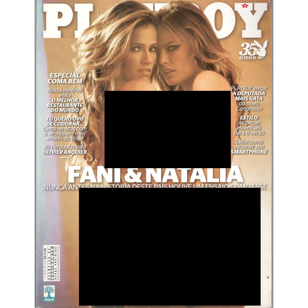 Revista Playboy Fani e Natália BBB Ednº 426 Novembro de 2010 - Corre Que Ta  Baratinho