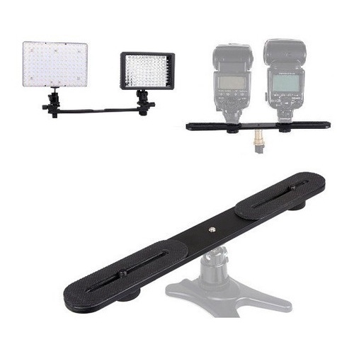 Suporte Duplo 1/4 Universal Câmera Flash Iluminador Tripé G