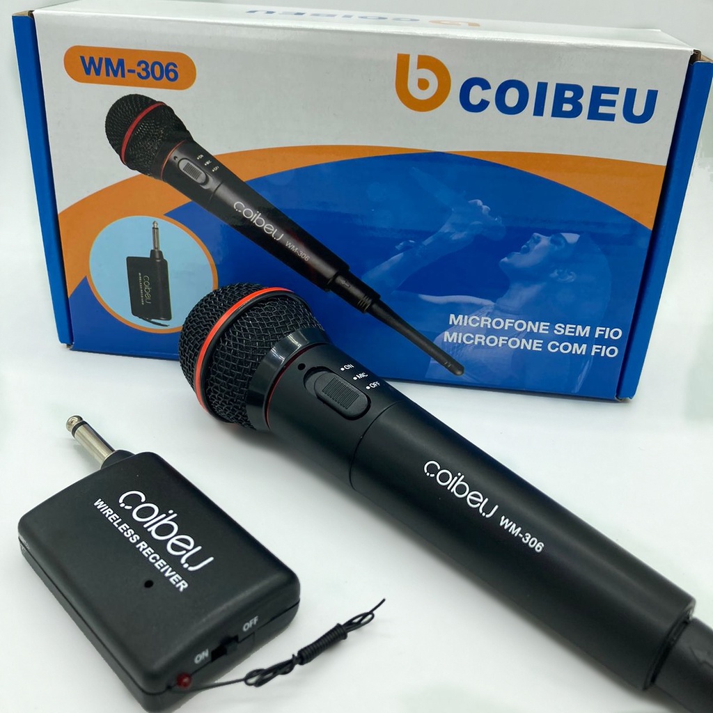 Microfone Sem Fio Profissional 2 Em 1 Karaokê