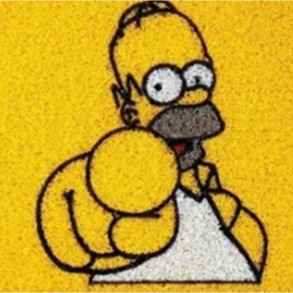 Tapete Capacho Vinil / PVC Coleção Simpsons HOMER SIMPSON 60 cm X 40 cm - Antiderrapante Decorativo Divertido