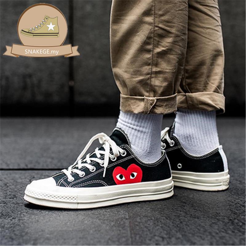 Tênis De Corrida Clássico Converse Comme Des Garcons Cdg Play 1970s 70s  Kasut Estudante Cano Baixo / Cano Alto / Tênis D | Shopee Brasil