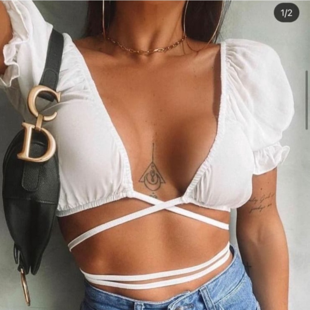 Cropped com Tiras na Barriga: Onde Comprar | BuscaProdutos