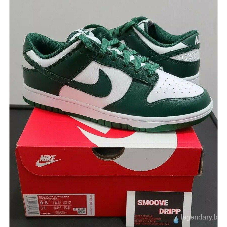 Tênis Branco Verde Nike Dunk Low Michigan State DD1391-101 ZjkR