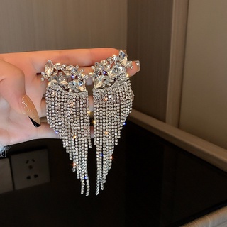 Nova Longa Borla Geométrica Brincos Para As Mulheres Flores De Cristal Oscila Moda Jóias Acessórios