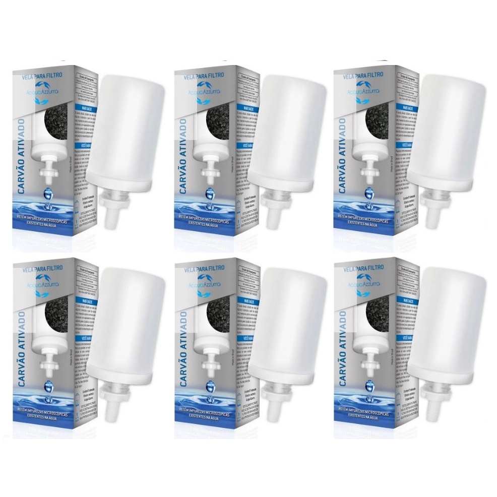 Kit Com 6 Velas Cerâmica Com Carvão Ativado Para Filtro De Barro em Oferta na Shopee