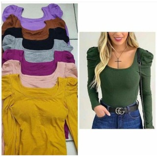 Body Feminino Manga Princesinha Bufante Canelado REF 563 em Oferta na Shopee