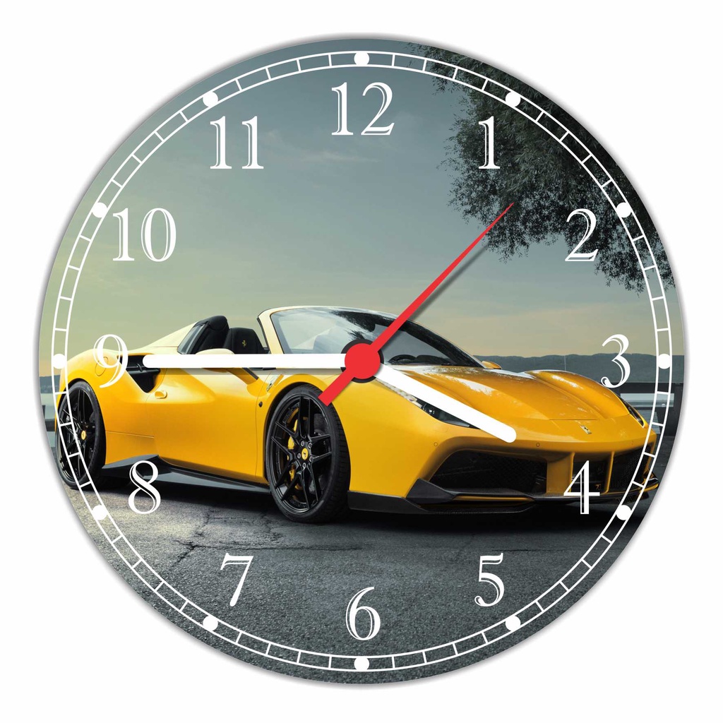 Relógio De Parede Ferrari Carros Salas Quartz Tamanho 40 Cm R06