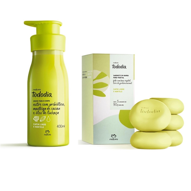 Kit Hidratante e sabonetes Tododia Capim Limão e Hortelã Natura. | Shopee  Brasil