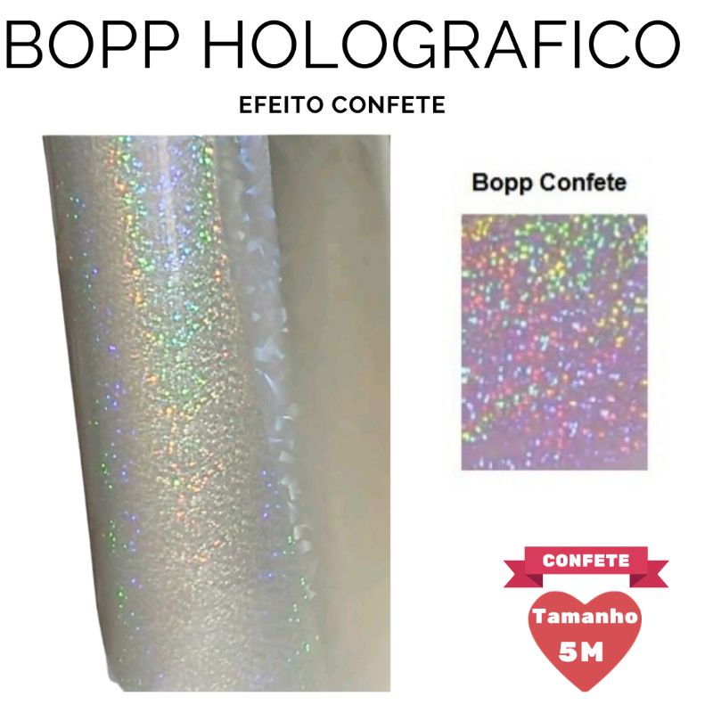 Bopp Holografico (3d Caquinhos) Brilho 22cm X 10 Metros Top de Linha