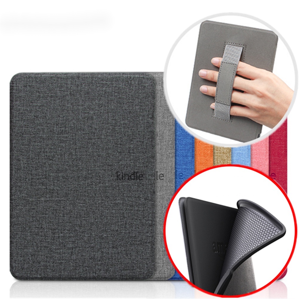 Capa Macia De Tecido Fino Com Alça De Mão Para Kindle Paperwhite 11/10/7/6/5th premium Leve PU Inteligente Magnética Oasis 9/10th auto Dormir/Lavante FYUU
